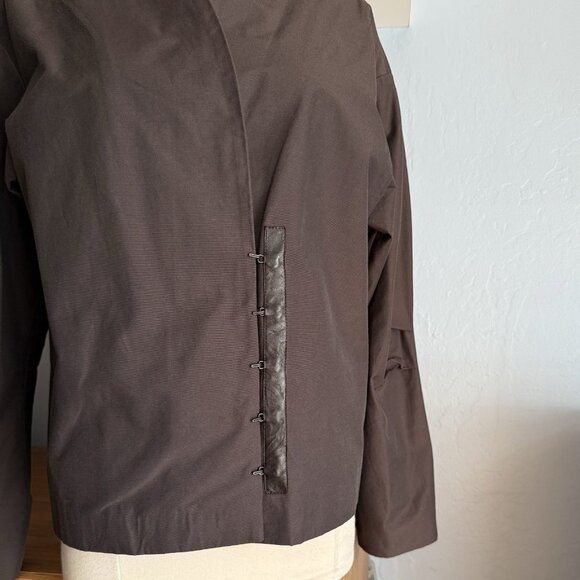 Annette Gortz Brown Avant-Garde Jacket w/ Leather Trim Size 38 - Picture 2 of 9